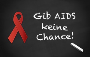 Kreidetafel Gib AIDS keine Chance! black